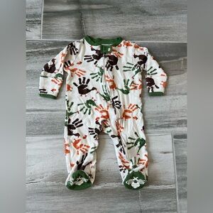 Burt’s bees baby thanksgiving turkey zip footed sleeper pajamas 0-3 months